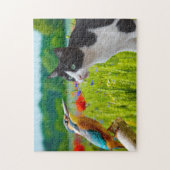 Puzzel-Kat & Vogel Legpuzzel (Verticaal)
