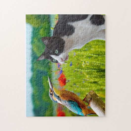 Puzzel-Kat & Vogel Legpuzzel (Verticaal)
