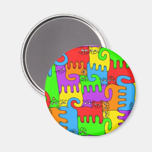 Puzzel Katten "Regenboog" 1 magneet (Voorkant / Achterkant)