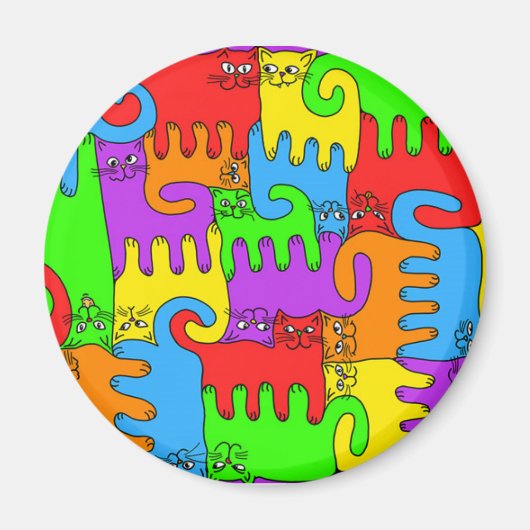 Puzzel Katten "Regenboog" 1 magneet (Voorkant)