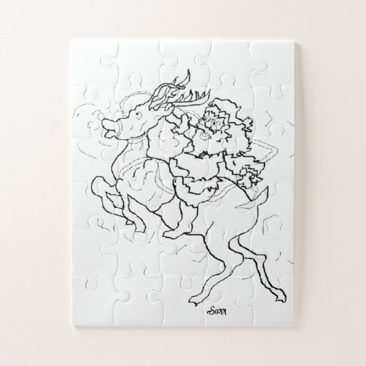 Puzzel: Kerstman & Rudolph Legpuzzel (Verticaal)