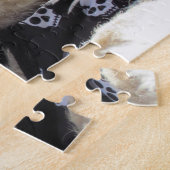 Puzzel - kleine witte hond legpuzzel (Zijkant)
