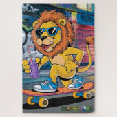 Puzzel León Mark, op zijn skateboard. Legpuzzel (Verticaal)