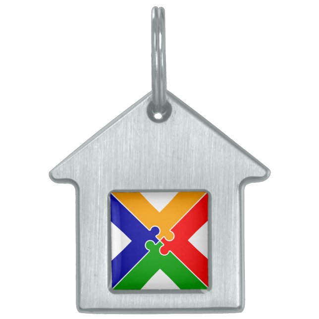 Puzzel Letter X Monogram Huisdieren Naamplaatje (Voorkant)