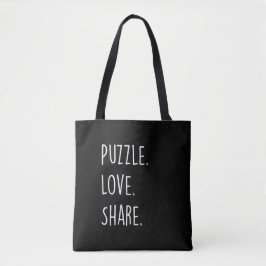 Puzzel. Liefde. Delen. Boodschappentas Tote Bag