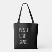 Puzzel. Liefde. Delen. Boodschappentas Tote Bag (Achterkant)