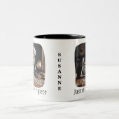 Puzzel liefhebber jigsaw mad dissectoloog tweekleurige koffiemok (Center)