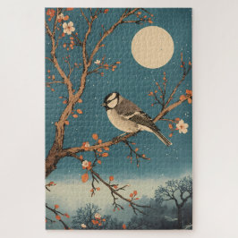 Puzzel - Maanverlichte vogel op bloesemtak