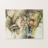 Puzzel-meisje met konijn legpuzzel (Horizontaal)