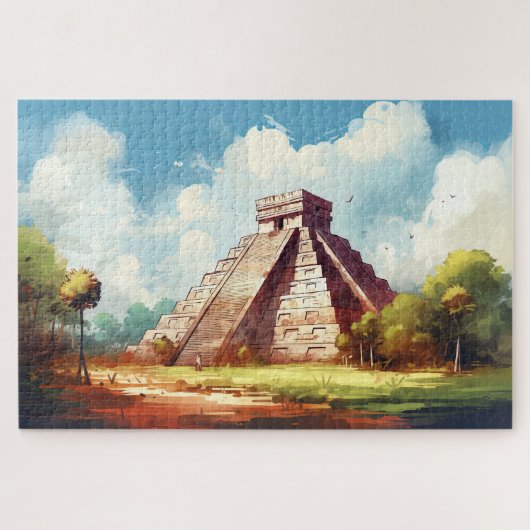 Puzzel met Chichen Itza, Mexico. Legpuzzel (Horizontaal)