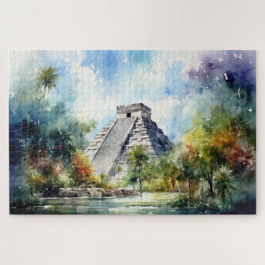 Puzzel met Chichen Itza, Mexico. Legpuzzel (Horizontaal)