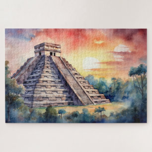 Puzzel met Chichen Itza, Mexico. Legpuzzel