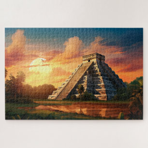 Puzzel met Chichen Itza, Mexico. Legpuzzel