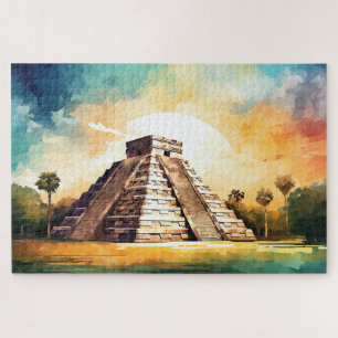 Puzzel met Chichen Itza, Mexico. Legpuzzel