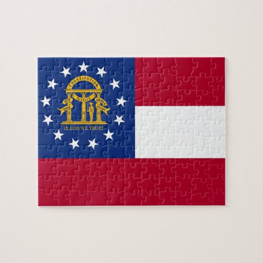 Puzzel met de vlag van de staat Georgia (Horizontaal)