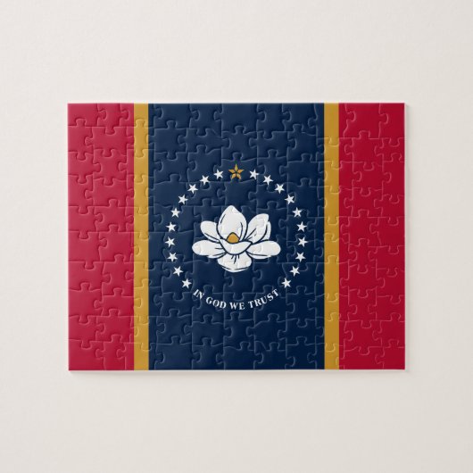 Puzzel met de vlag van de staat Mississippi, VS (Horizontaal)