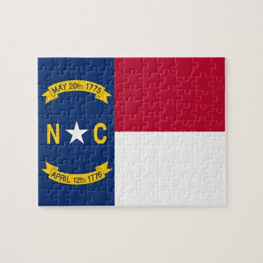 Puzzel met de vlag van de staat North Carolina Legpuzzel (Horizontaal)