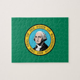 Puzzel met de vlag van de staat Washington