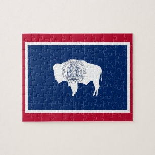 Puzzel met de vlag van de staat Wyoming
