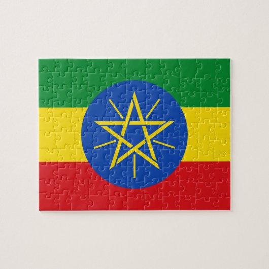 Puzzel met de vlag van Ethiopië Legpuzzel (Horizontaal)