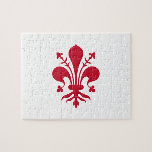Puzzel met de vlag van Florence, Toscane Legpuzzel (Horizontaal)