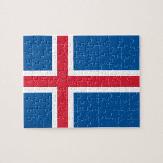 Puzzel met de vlag van IJsland Legpuzzel (Horizontaal)