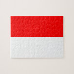 Puzzel met de vlag van Indonesië<br><div class="desc">Vier je bewondering voor Indonesië met deze patriottische puzzel met de gedurfde en symbolische nationale vlag! Deze in het oog springende puzzel toont trots de rood-witte bicolor vlag van Indonesië, waar het rood symbool staat voor moed en het wit staat voor zuiverheid. Het minimalistische en opvallende ontwerp is prachtig vastgelegd...</div>
