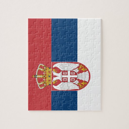 Puzzel met de vlag van Servië (Verticaal)
