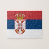 Puzzel met de vlag van Servië Legpuzzel (Horizontaal)