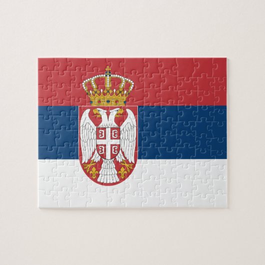 Puzzel met de vlag van Servië Legpuzzel (Horizontaal)
