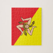 Puzzel met de vlag van Sicilië, Italië Legpuzzel (Verticaal)