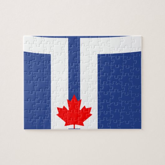 Puzzel met de vlag van Toronto, Ontario (Horizontaal)