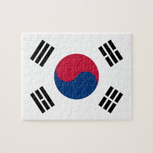 Puzzel met de vlag van Zuid-Korea (Horizontaal)