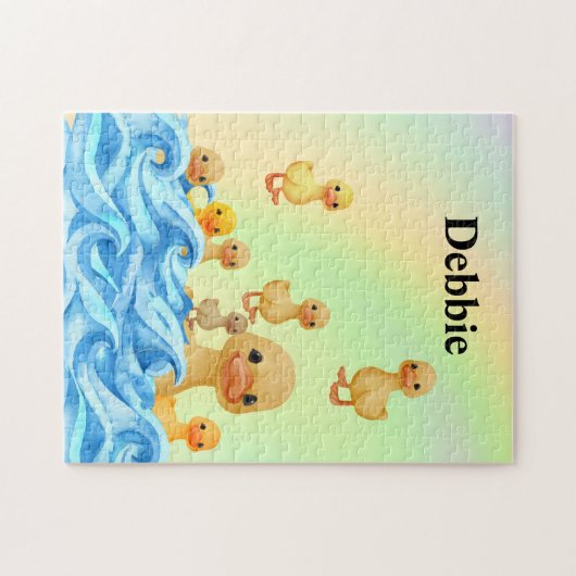 puzzel met eenden van moeder en baby legpuzzel (Horizontaal)