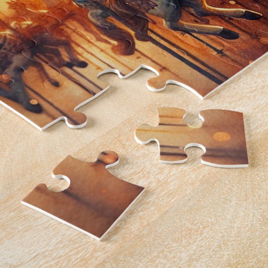 Puzzel met giftbox  carrousel legpuzzel (Zijkant)