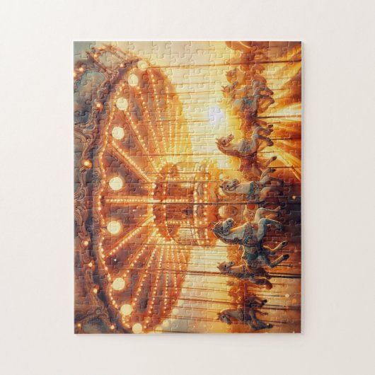 Puzzel met giftbox  carrousel legpuzzel (Verticaal)