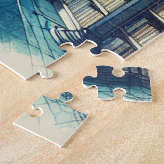 Puzzel met giftbox oude bibliotheek legpuzzel (Zijkant)