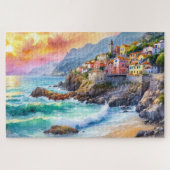 Puzzel met kustdorp (Horizontaal)