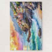 Puzzel met kustdorp (Verticaal)