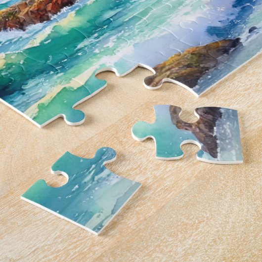 Puzzel met kustdorp (Zijkant)