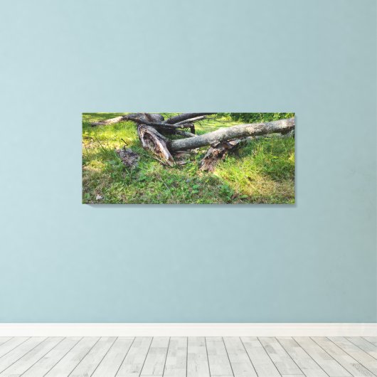 Puzzel met omgevallen bomen canvas afdruk (Insitu (Houten vloer))