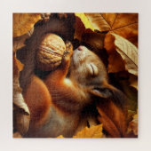 Puzzel met slapende eekhoorn (Horizontaal)