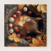 Puzzel met slapende eekhoorn (Horizontaal)