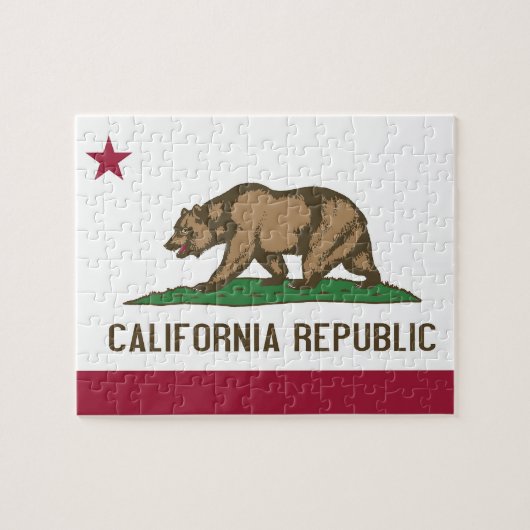 Puzzel met vlag van Californië staat (Horizontaal)
