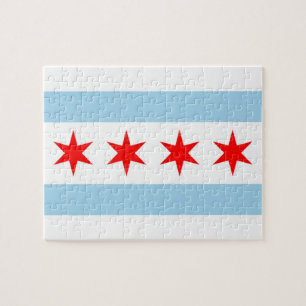 Puzzel met vlag van Chicago, Illinois