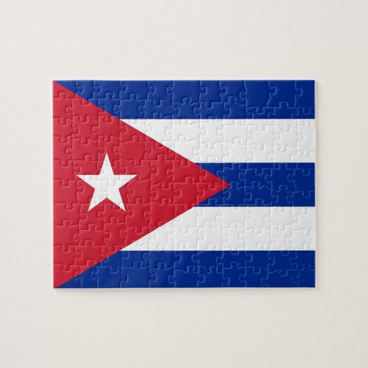 Puzzel met vlag van Cuba (Horizontaal)