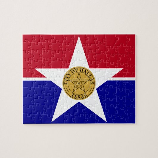 Puzzel met vlag van Dallas City (Horizontaal)