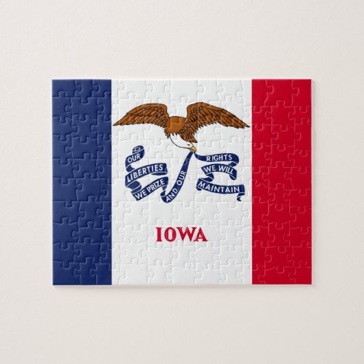 Puzzel met vlag van Iowa State Legpuzzel (Horizontaal)