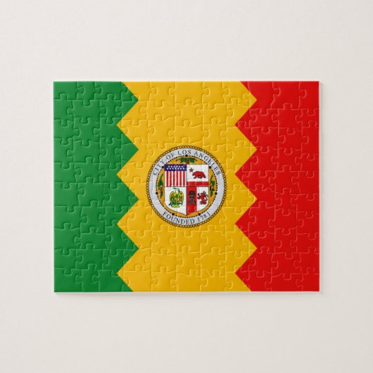 Puzzel met vlag van Los Angeles, Californië Staat (Horizontaal)