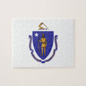Puzzel met vlag van Massachusetts State Legpuzzel (Horizontaal)